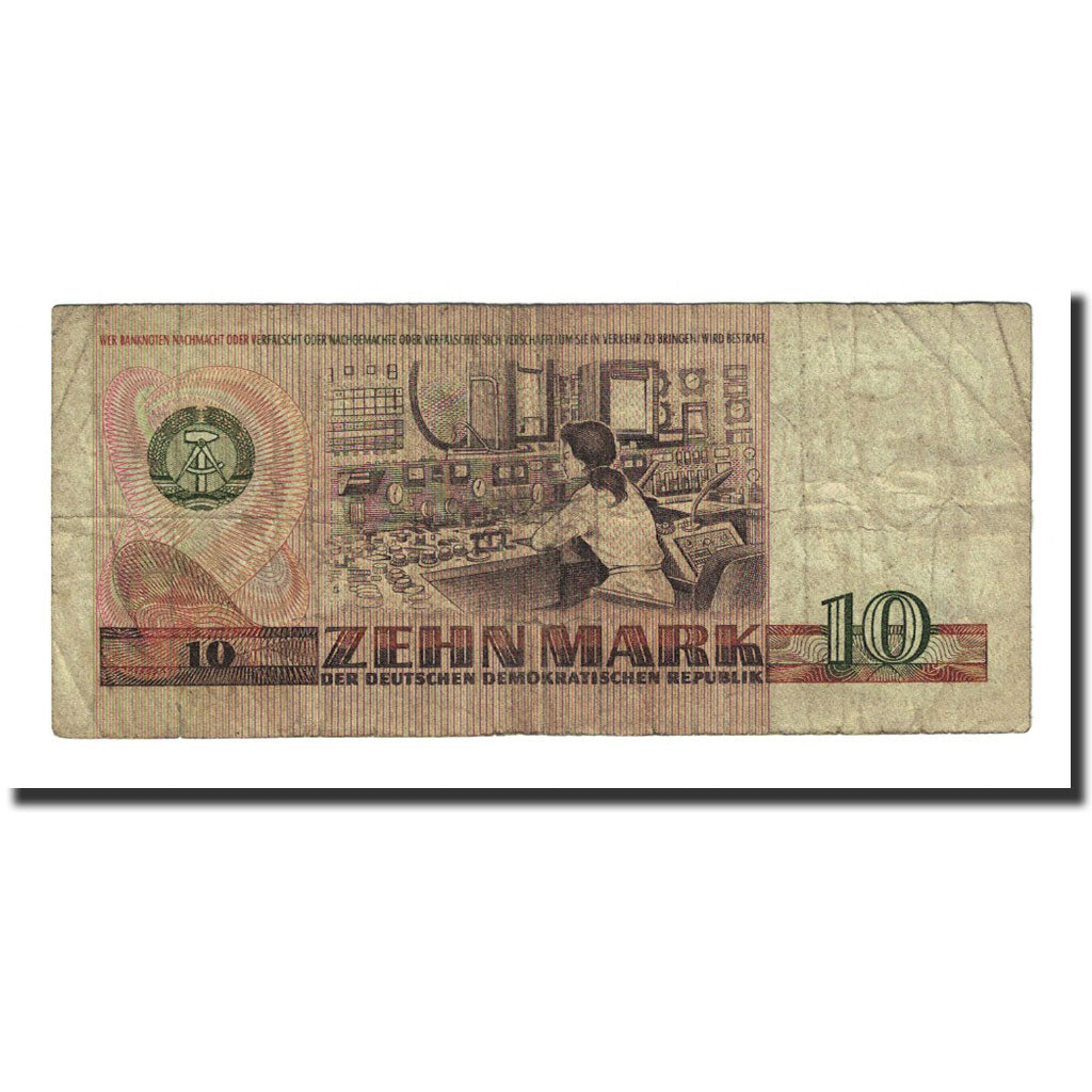 Banknote, Germany - Democratic Republic, 10 Mark, 1971, KM:28a, VF(20-25)