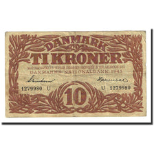 Geldschein, Dänemark, 10 Kroner, 1943, KM:31o, S