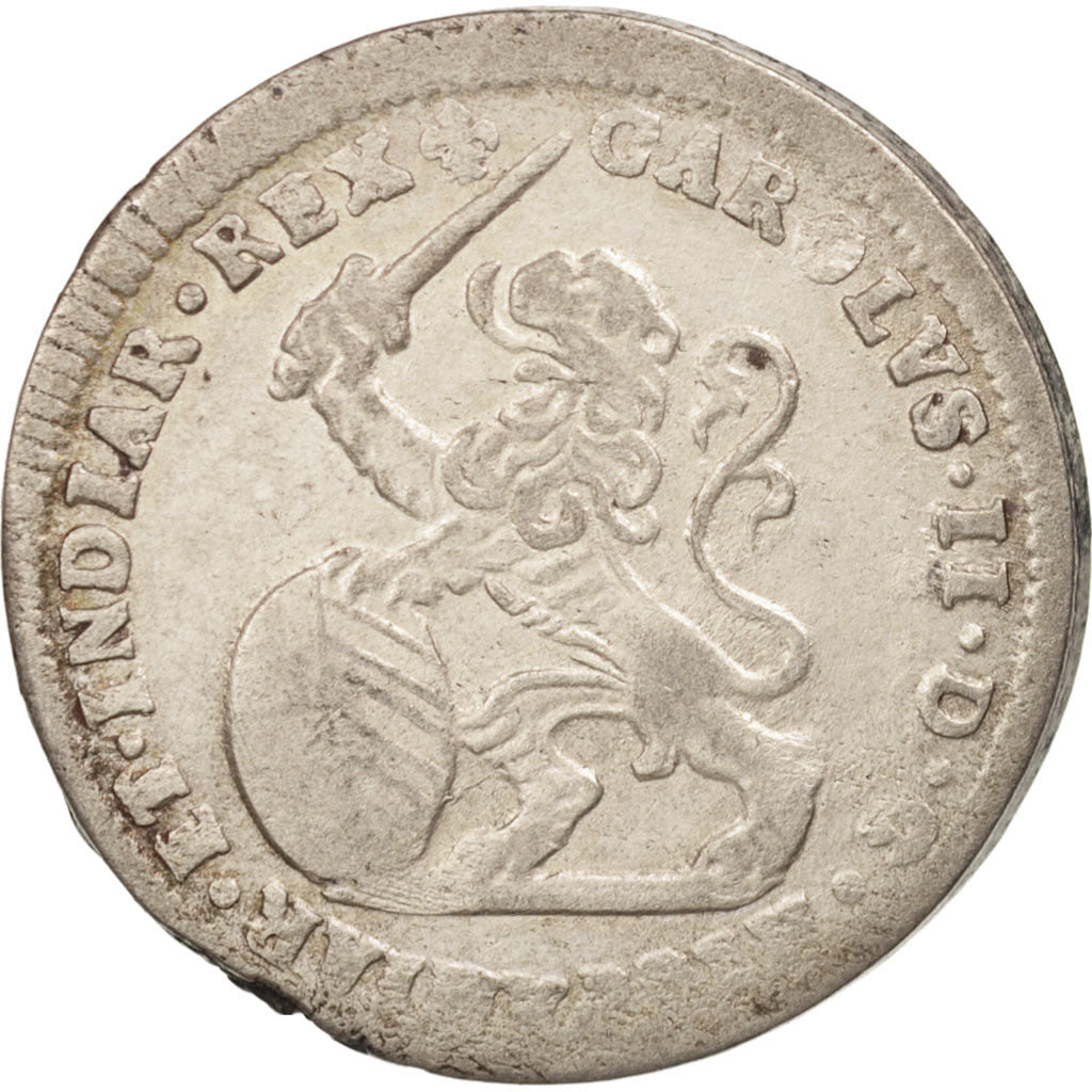 Spanish Netherlands, FLANDERS, Escalin, 1698, Bruges, AU(50-53), Silver, KM:95