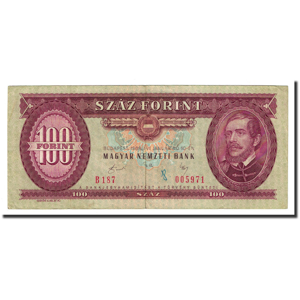 Banknote, Hungary, 100 Forint, 1989-01-10, KM:171h, EF(40-45)