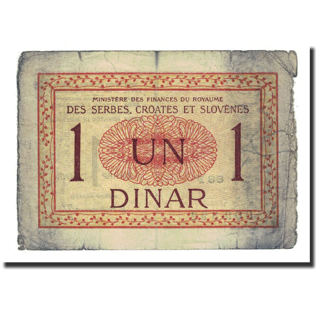 Banknote, Yugoslavia, 1 Dinar, Undated (1919), KM:12, F(12-15)