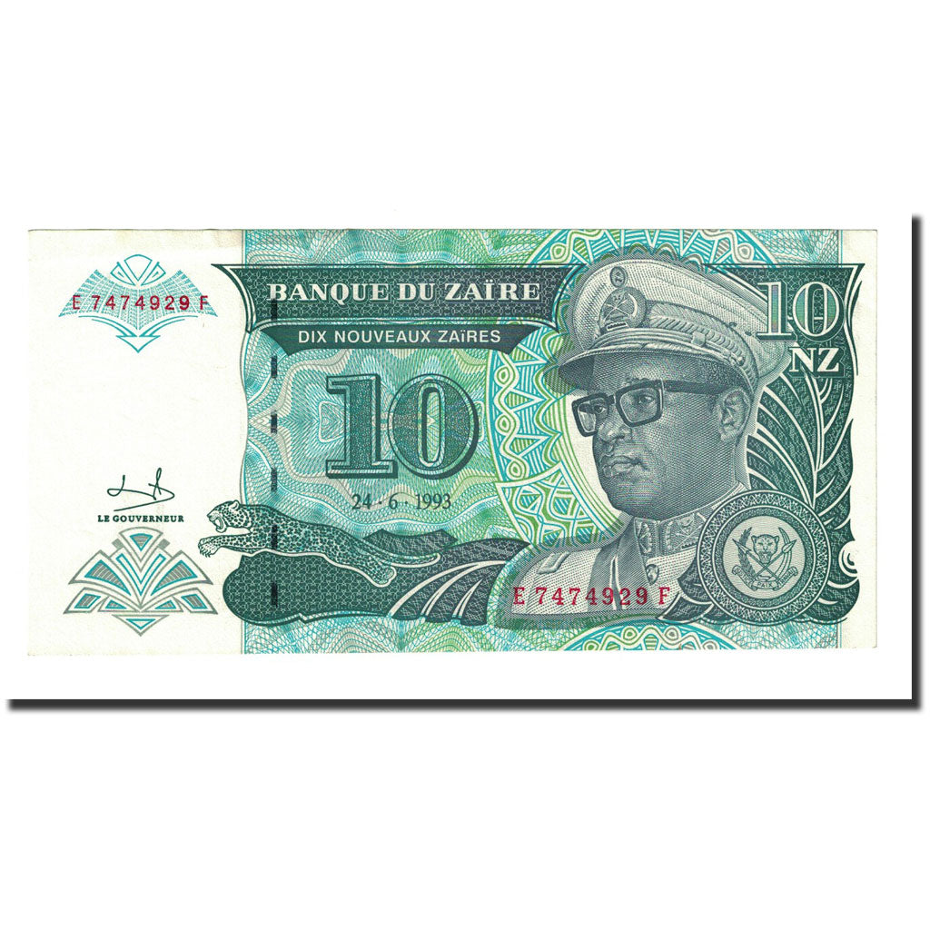 Geldschein, Zaire, 10 Nouveaux Zaïres, 1993-06-24, KM:54a, UNZ