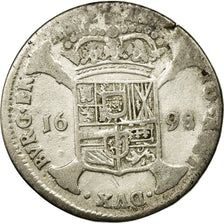 Munten, Lage Spaanse landen, BRABANT, Escalin, 1698, Antwerp, ZG+, Zilver