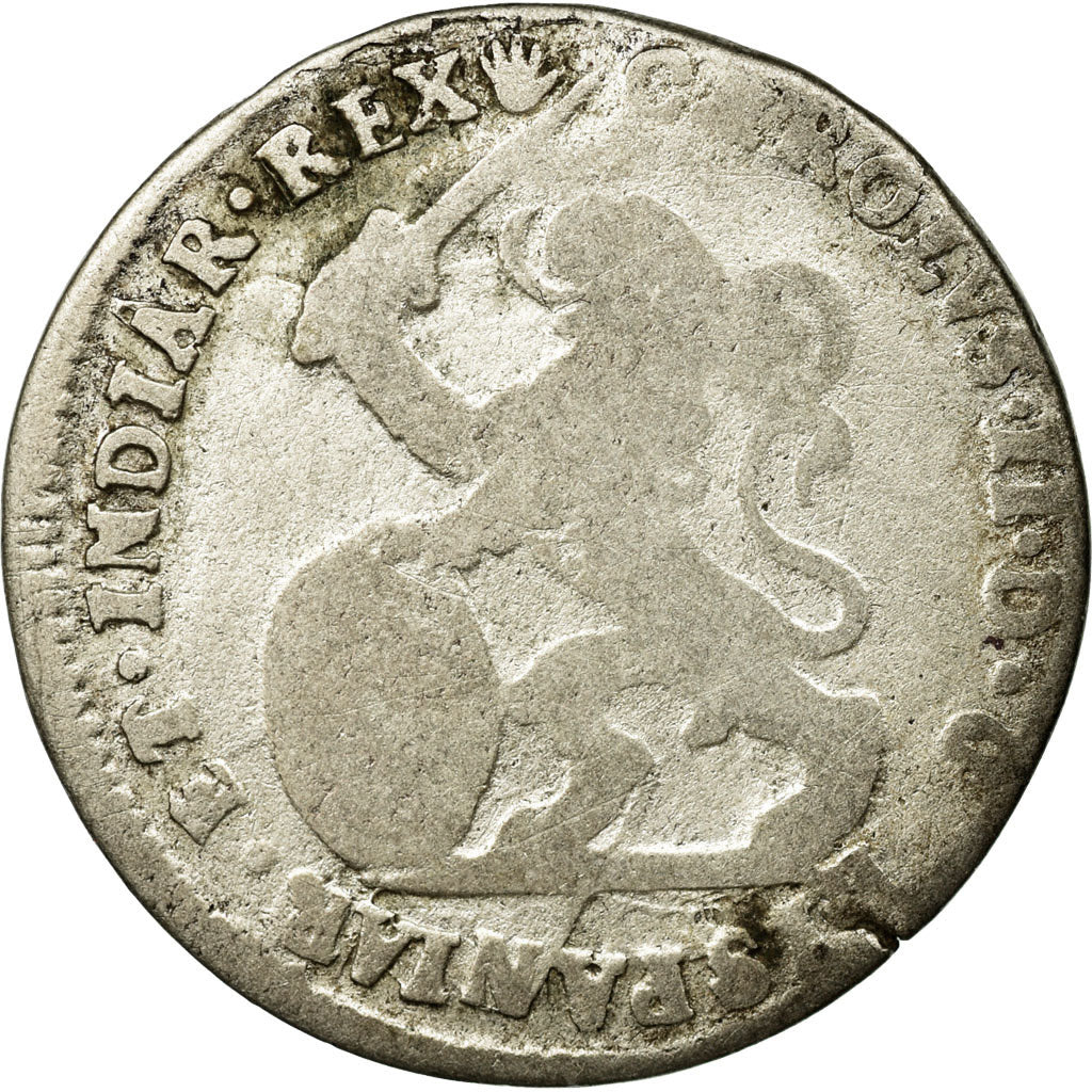 Coin, Spanish Netherlands, BRABANT, Escalin, 1698, Antwerp, F(12-15), Silver