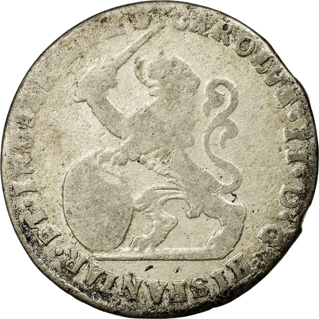 Coin, Spanish Netherlands, BRABANT, Escalin, 1698, Antwerp, F(12-15), Silver