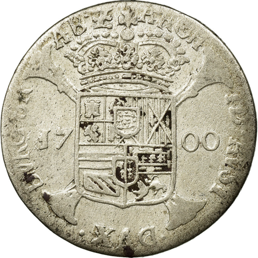 Coin, Spanish Netherlands, BRABANT, Escalin, 1700, Antwerp, F(12-15), Silver