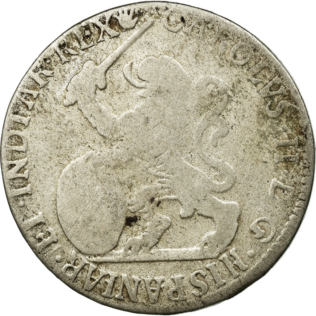 Coin, Spanish Netherlands, BRABANT, Escalin, 1700, Antwerp, F(12-15), Silver