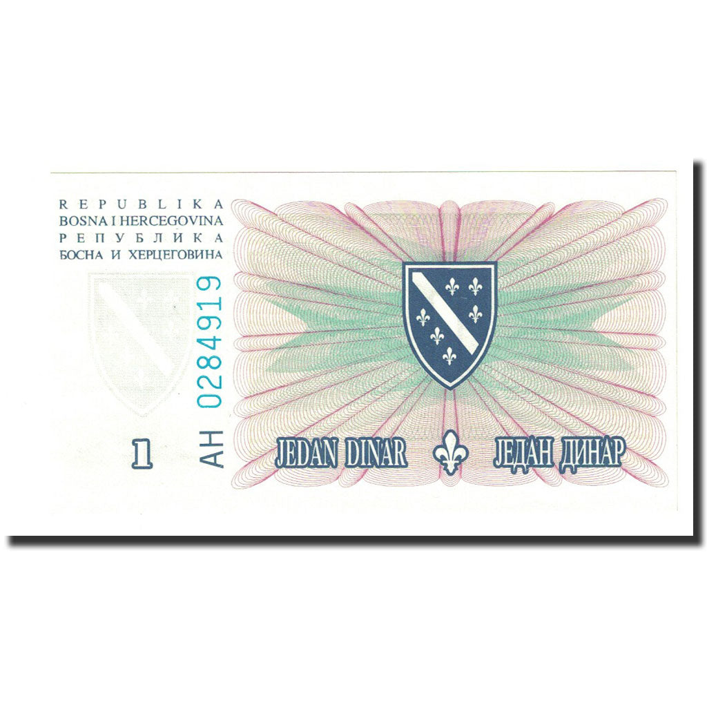 Banconote, Bosnia - Erzegovina, 1 Dinar, 1994-08-15, KM:39a, FDS