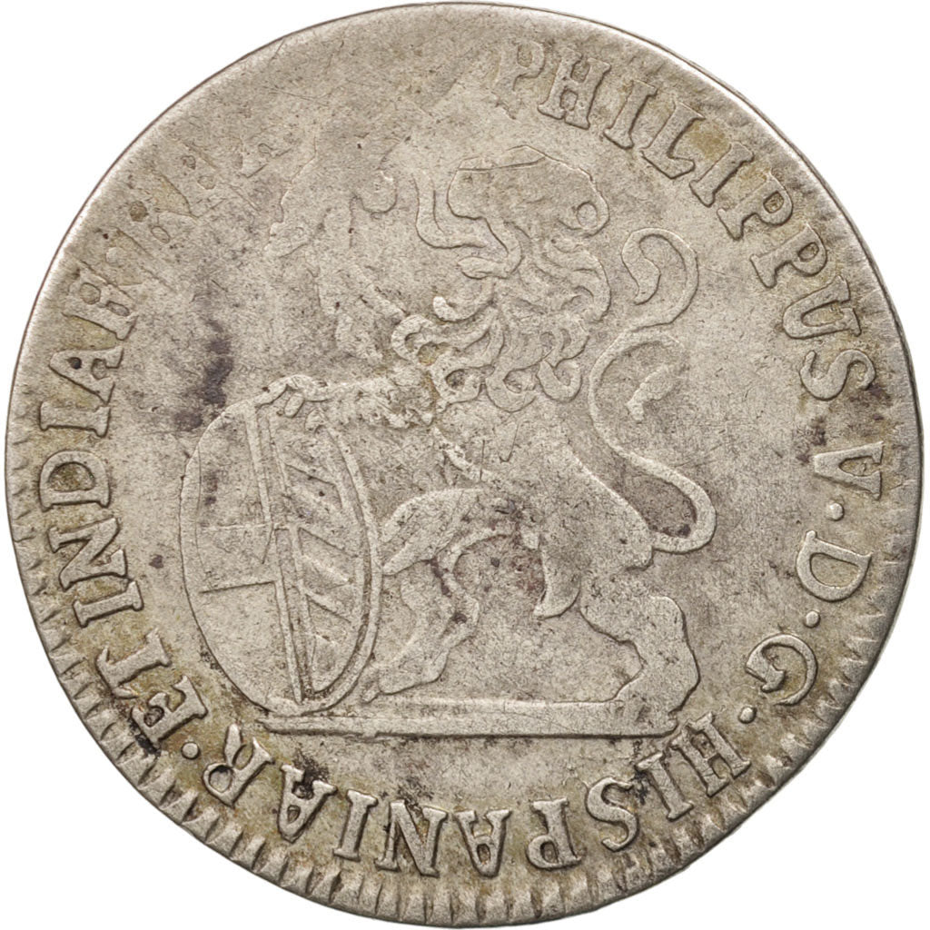 Paesi Bassi Spagnoli, BRABANT, Philip V, Escalin, 1704, Anvers, BB, Argento,...