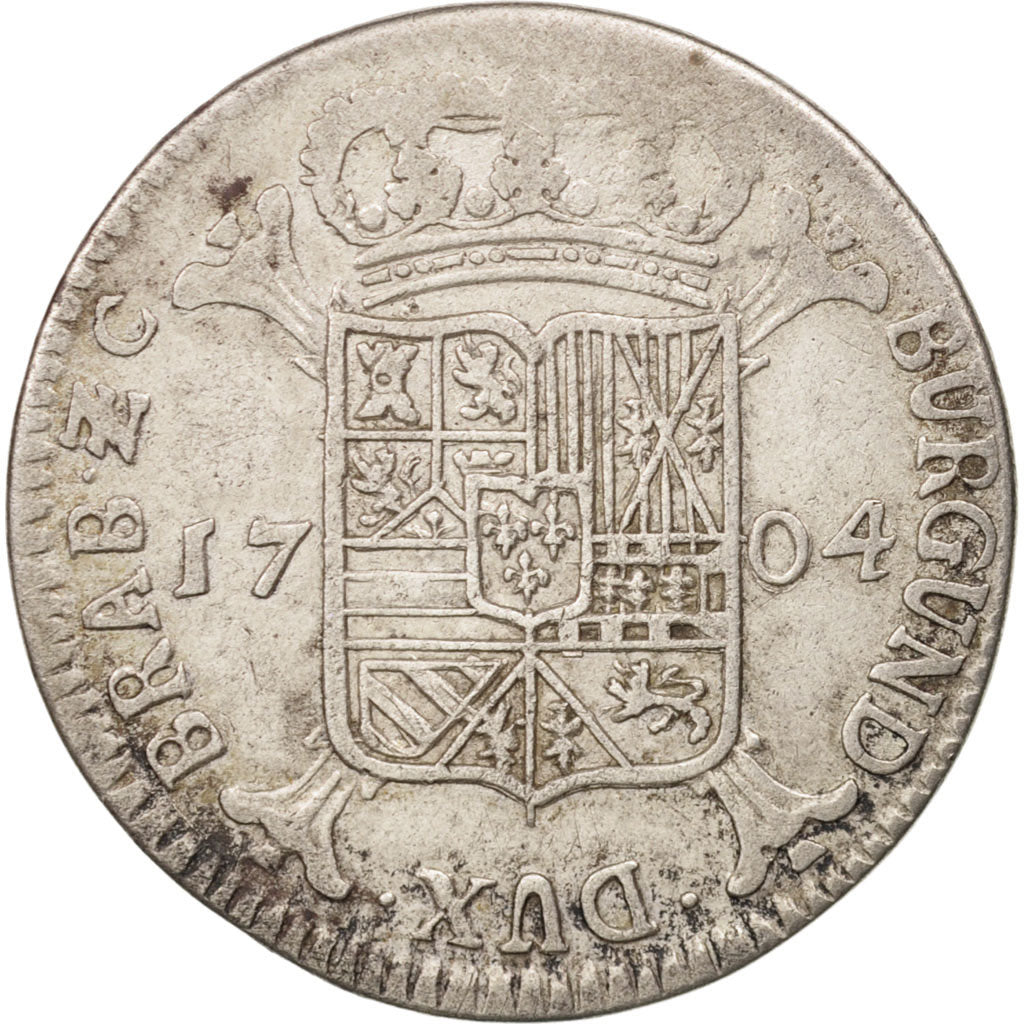 Paesi Bassi Spagnoli, BRABANT, Philip V, Escalin, 1704, Anvers, BB, Argento,...