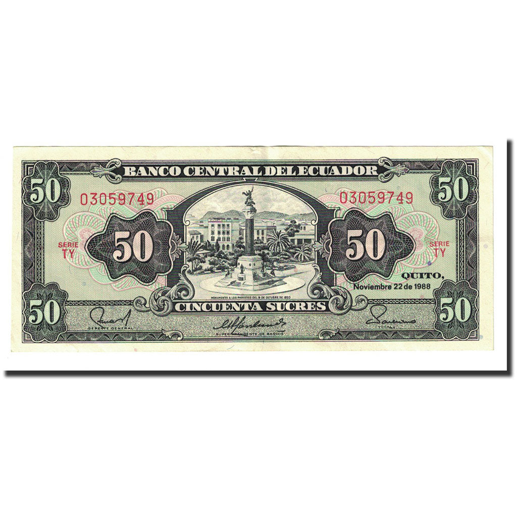 Banknote, Ecuador, 50 Sucres, 1988-11-22, KM:122a, UNC(63)