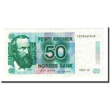 Biljet, Noorwegen, 50 Kroner, 1989, KM:42e, SPL