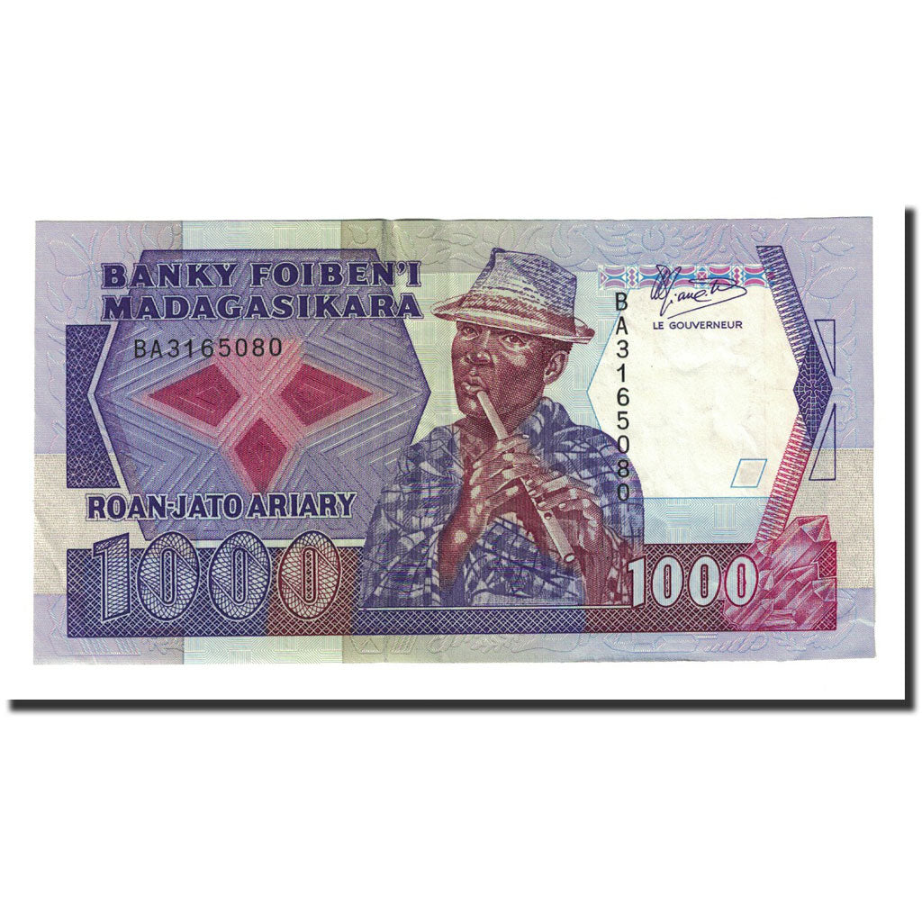 Banknote, Madagascar, 1000 Francs = 200 Ariary, Undated (1988-93), KM:72a