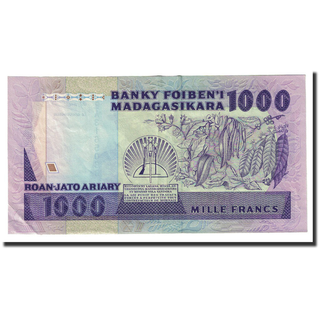 Banknote, Madagascar, 1000 Francs = 200 Ariary, Undated (1988-93), KM:72a