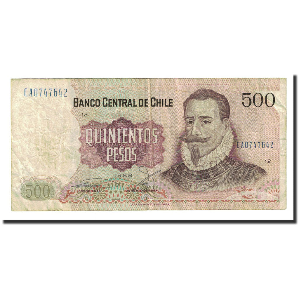 Banknote, Chile, 500 Pesos, 1988, KM:153b, VF(20-25)