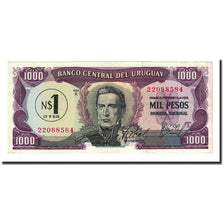 Banknote, Uruguay, 1 Nuevo Peso on 1000 Pesos, Undated (1975), KM:55, UNC(65-70)