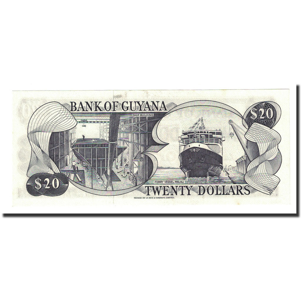 Banknote, Guyana, 20 Dollars, Undated (1966-92), KM:24d, UNC(65-70)