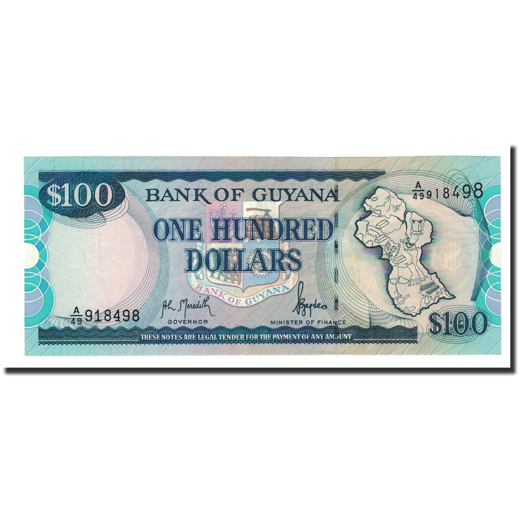 Banknote, Guyana, 100 Dollars, Undated (1999), KM:31, UNC(65-70)