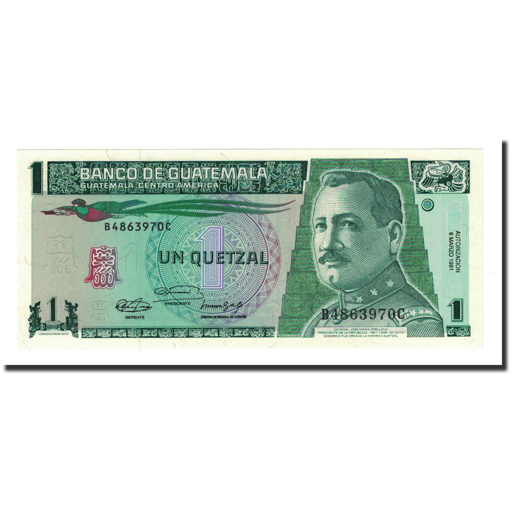 Billete, 1 Quetzal, Guatemala, 1991-03-06, KM:73b, UNC