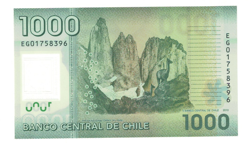 Billete, 1000 Pesos, 2010, Chile, KM:161, UNC