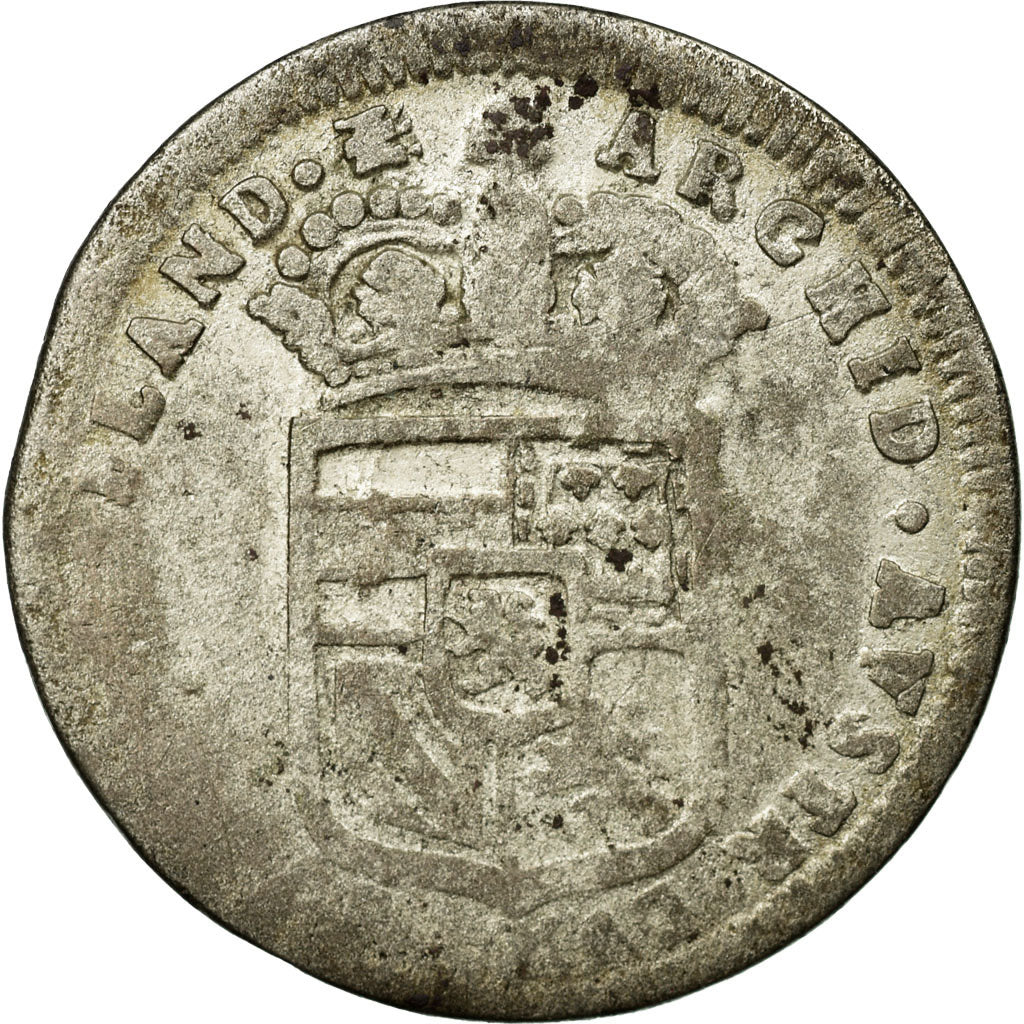 Coin, Spanish Netherlands, Flanders, 4 Patards, 1698, Bruges, F(12-15), Silver