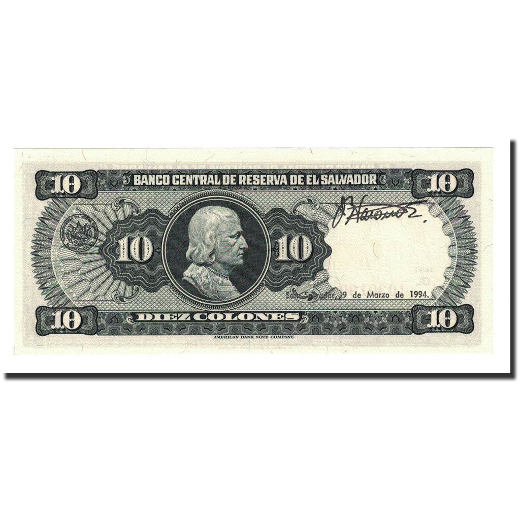 Banknote, El Salvador, 10 Colones, 1988-03-17, KM:135b, UNC(65-70)