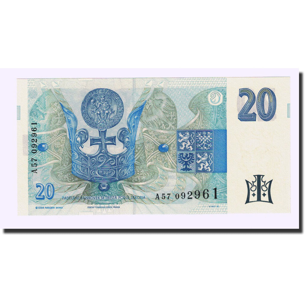 Banknote, Czech Republic, 20 Korun, 1994, KM:10a, UNC(65-70)