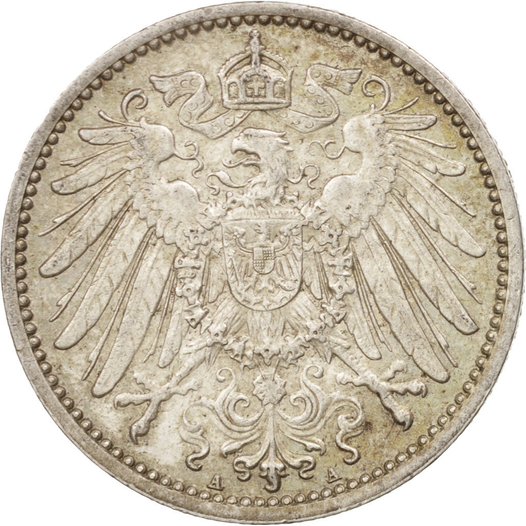 GERMANY - EMPIRE, Wilhelm II, Mark, 1914, Berlin, AU(55-58), Silver, KM:14