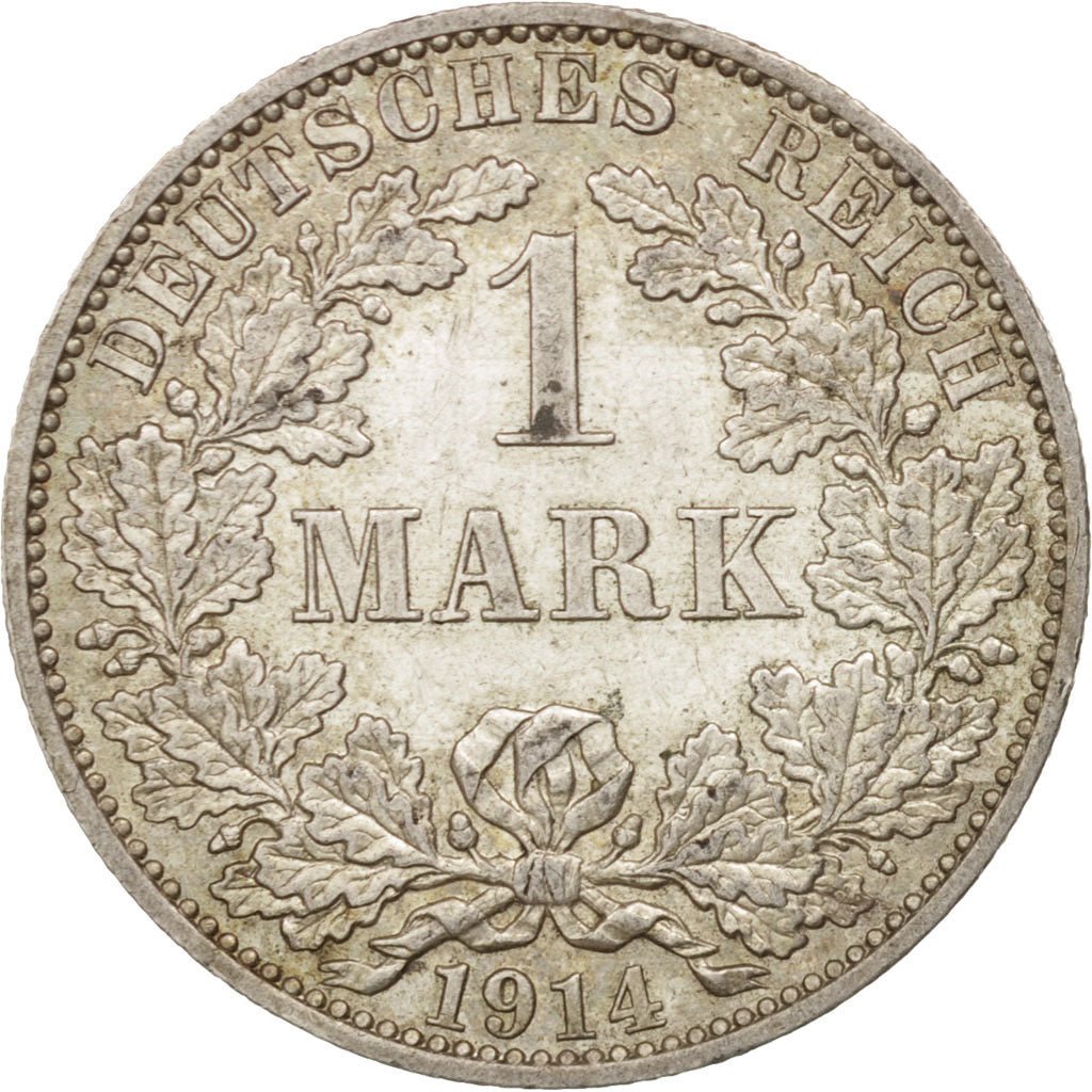 GERMANY - EMPIRE, Wilhelm II, Mark, 1914, Berlin, AU(55-58), Silver, KM:14