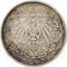 GERMANY - EMPIRE, 1/2 Mark, 1907, Munich, EF(40-45), Silver, KM:17
