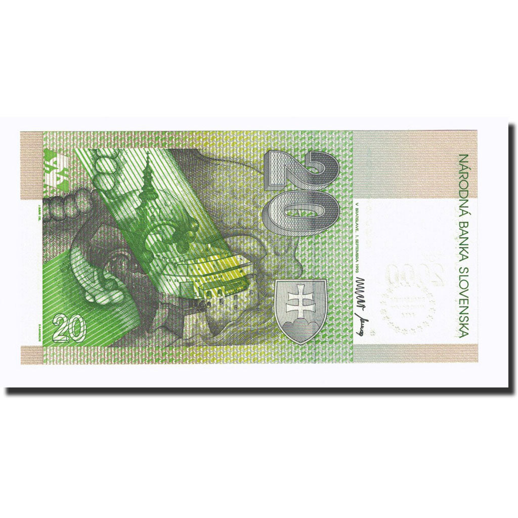 Banknote, Slovakia, 20 Korun, 1993-09-01, KM:34, UNC(65-70)
