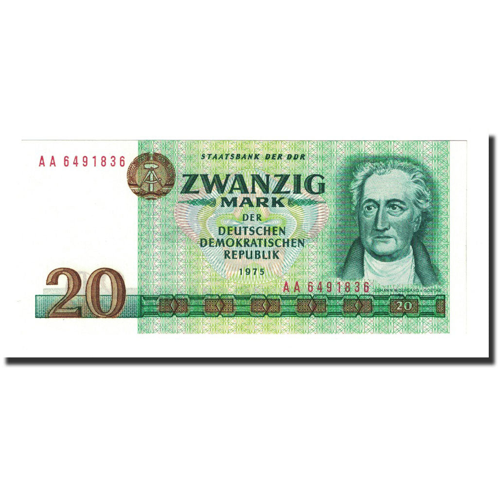 Banknote, Germany - Democratic Republic, 20 Mark, 1975, KM:29b, UNC(65-70)