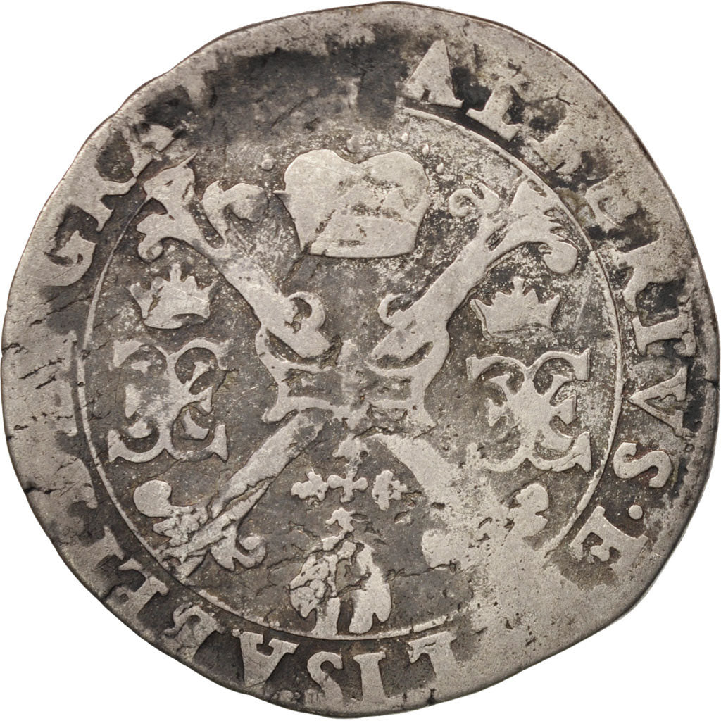 Spanish Netherlands, BRABANT, 1/4 Patagon, Antwerp, VG(8-10), Silver, KM:34.1