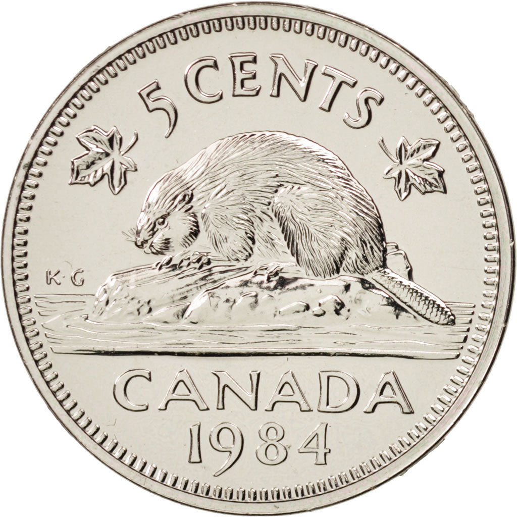 Coin, Canada, Elizabeth II, 5 Cents, 1984, Royal Canadian Mint, Ottawa