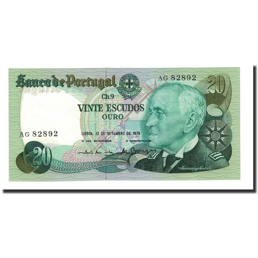 Banknote, Portugal, 20 Escudos, 1978, KM:176a, UNC(65-70)