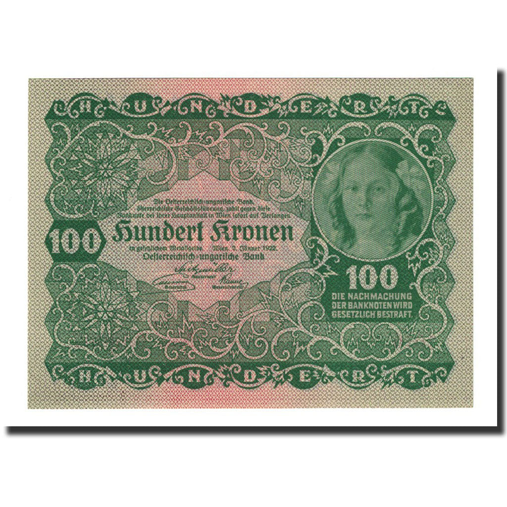 Banknote, Austria, 100 Kronen, 1922-01-02, KM:77, UNC(65-70)