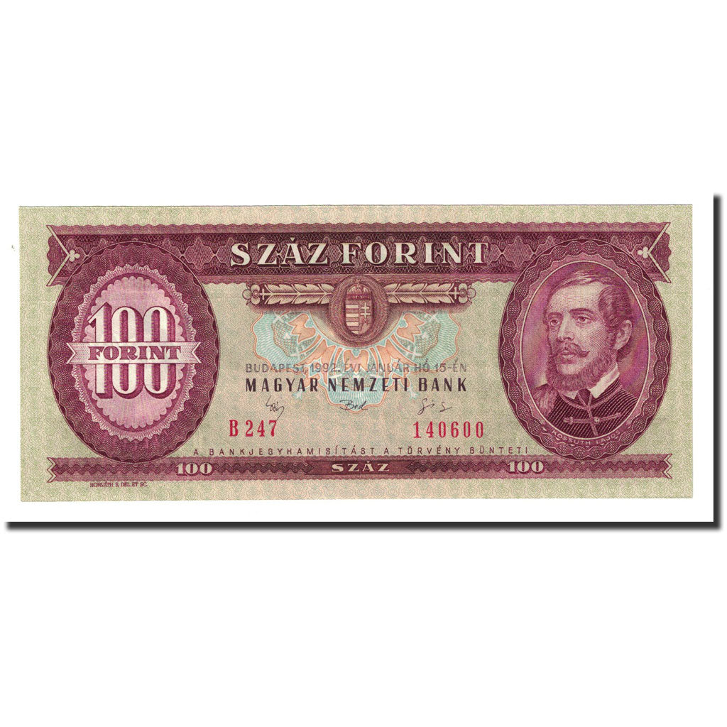 Banknote, Hungary, 100 Forint, 1992-01-15, KM:174a, UNC(65-70)
