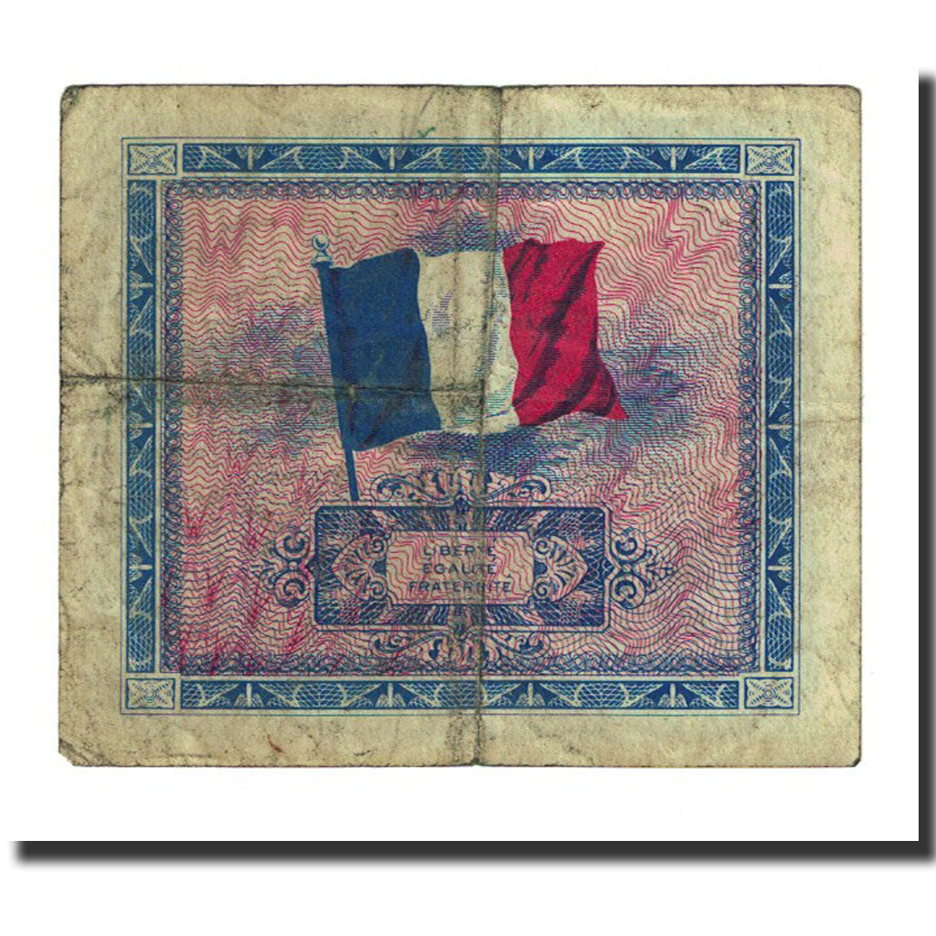 Frankrijk, 5 Francs, 1944 Flag/France, 1944, B+, Fayette:VF17.1, KM:115a