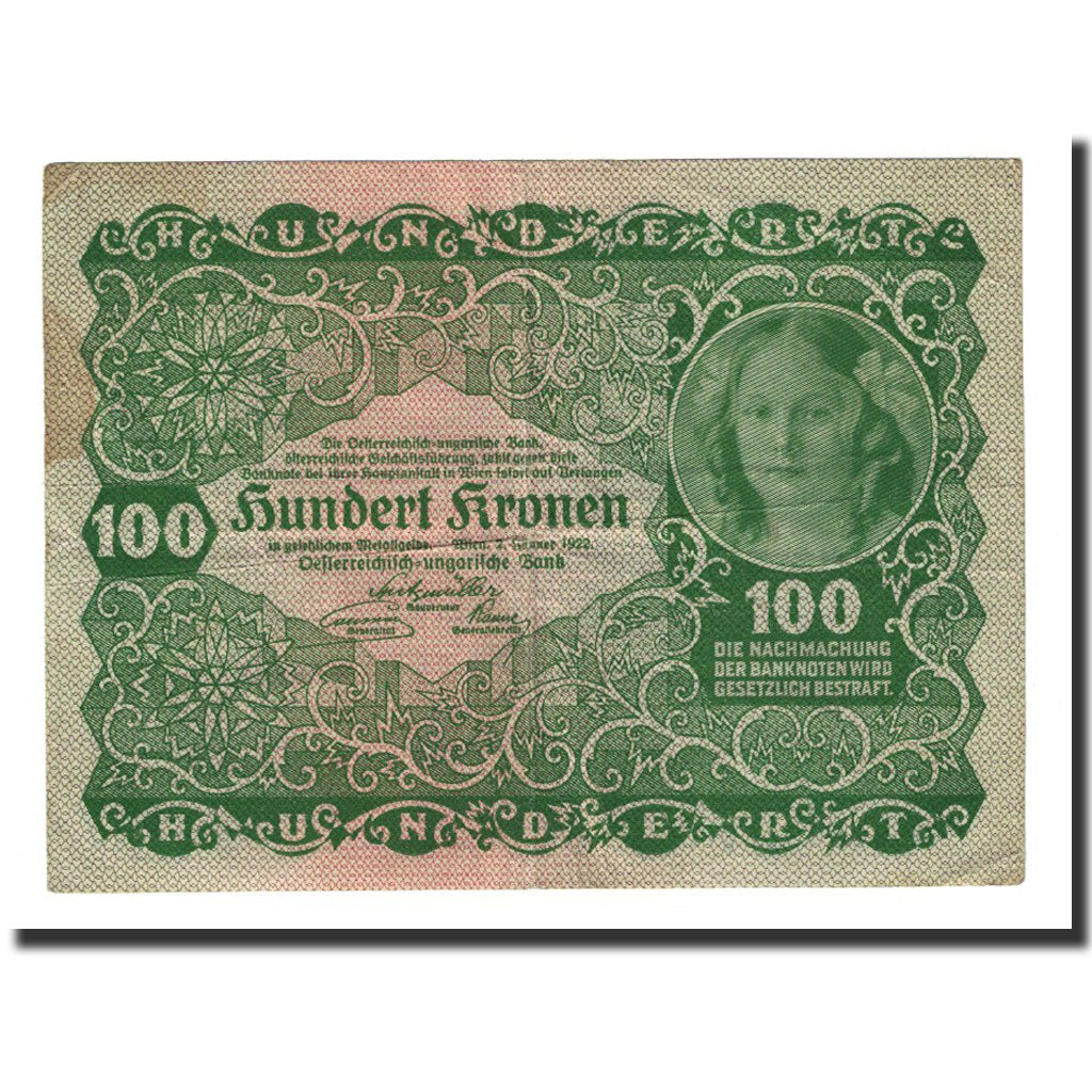 Banknote, Austria, 100 Kronen, 1922-01-02, KM:77, EF(40-45)