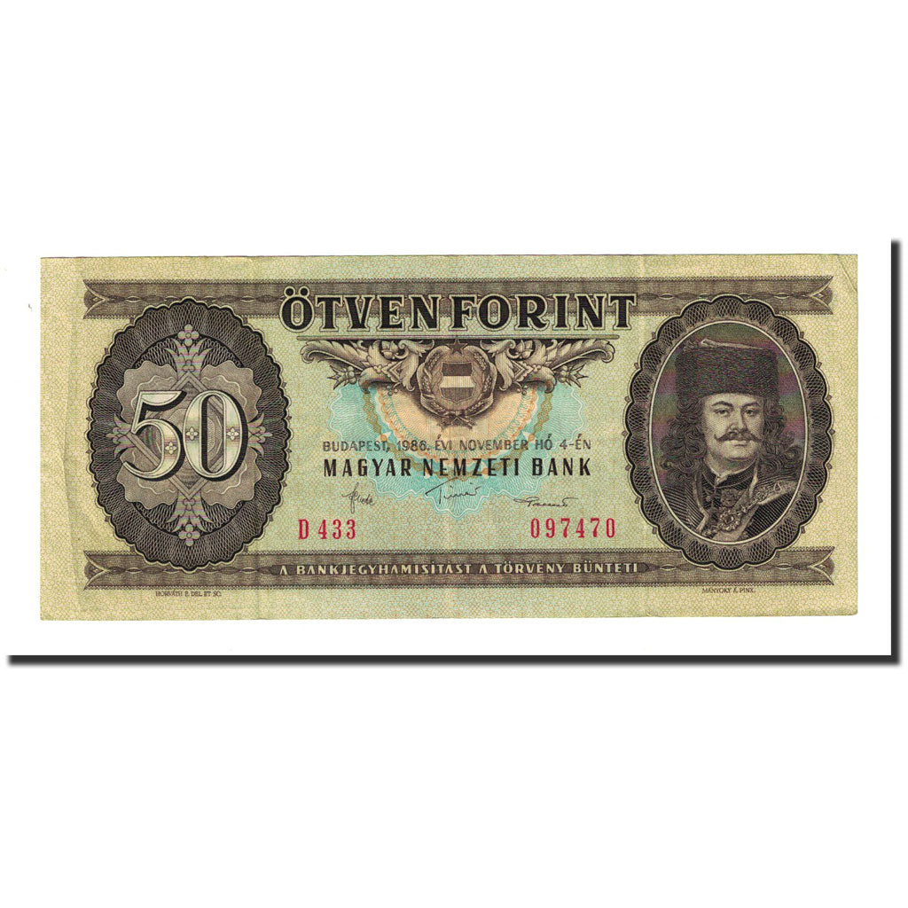 Banknote, Hungary, 50 Forint, 1986-11-04, KM:170g, AU(50-53)