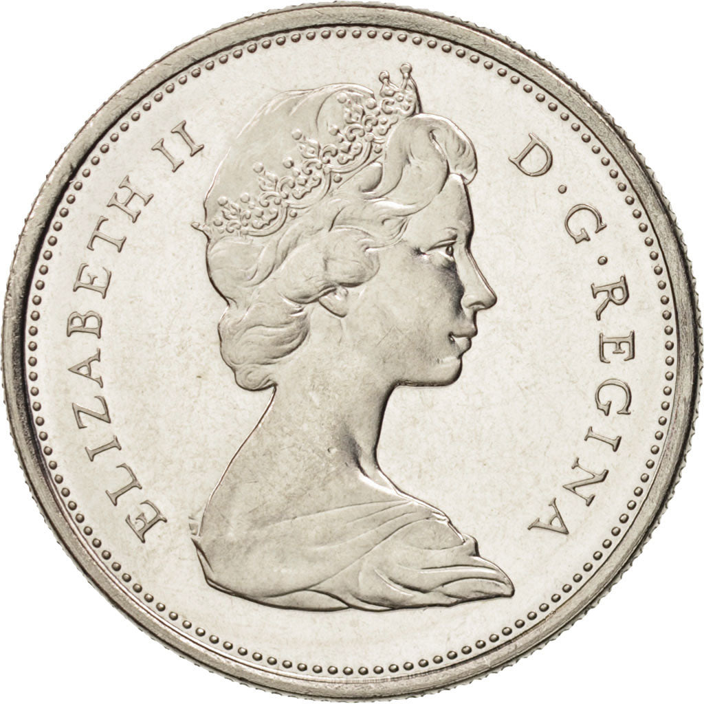 Elizabeth II, 25 Cents, 1968, Ottawa, MS(65-70), Nickel, KM:62b