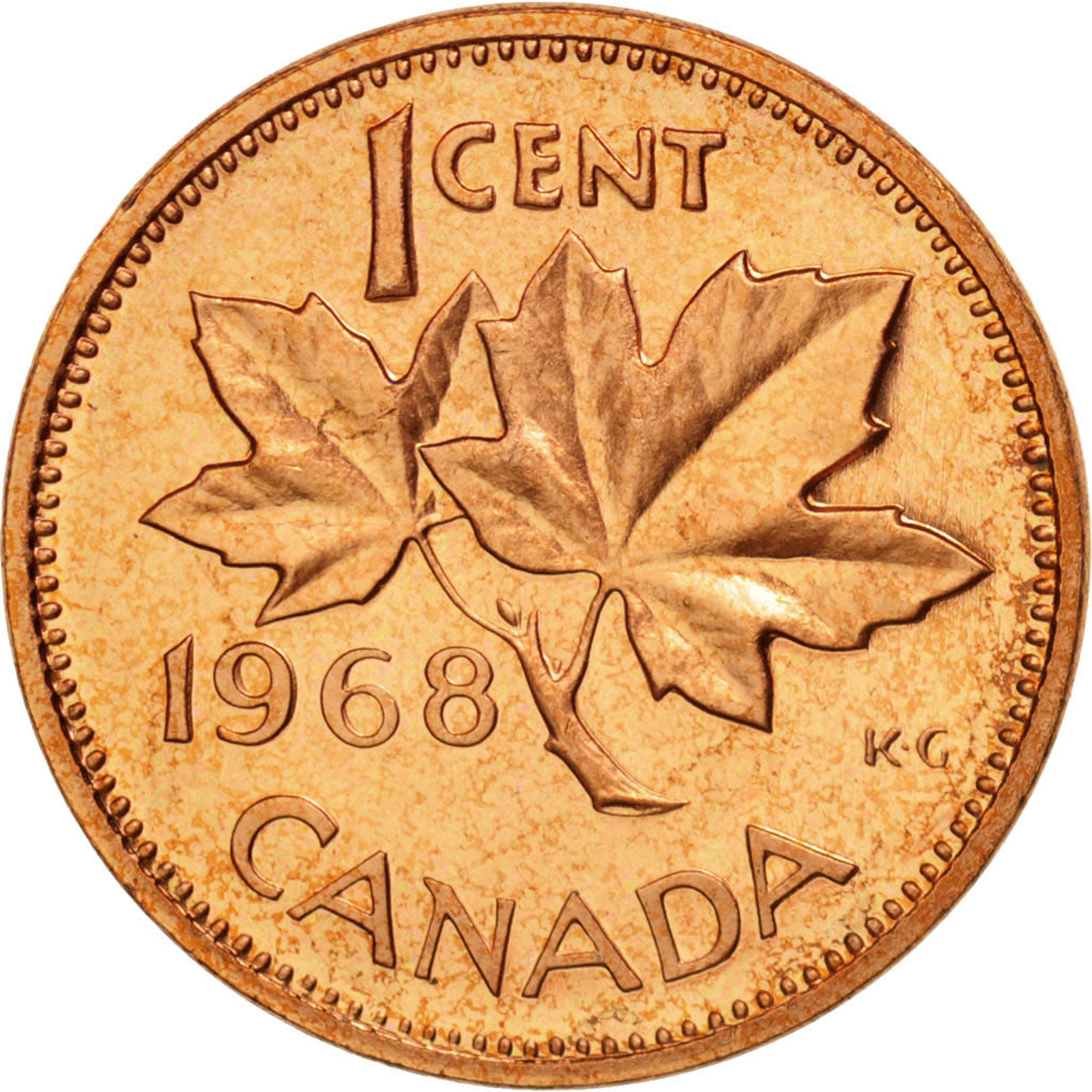 Coin, Canada, Elizabeth II, Cent, 1968, Royal Canadian Mint, Ottawa, MS(65-70)
