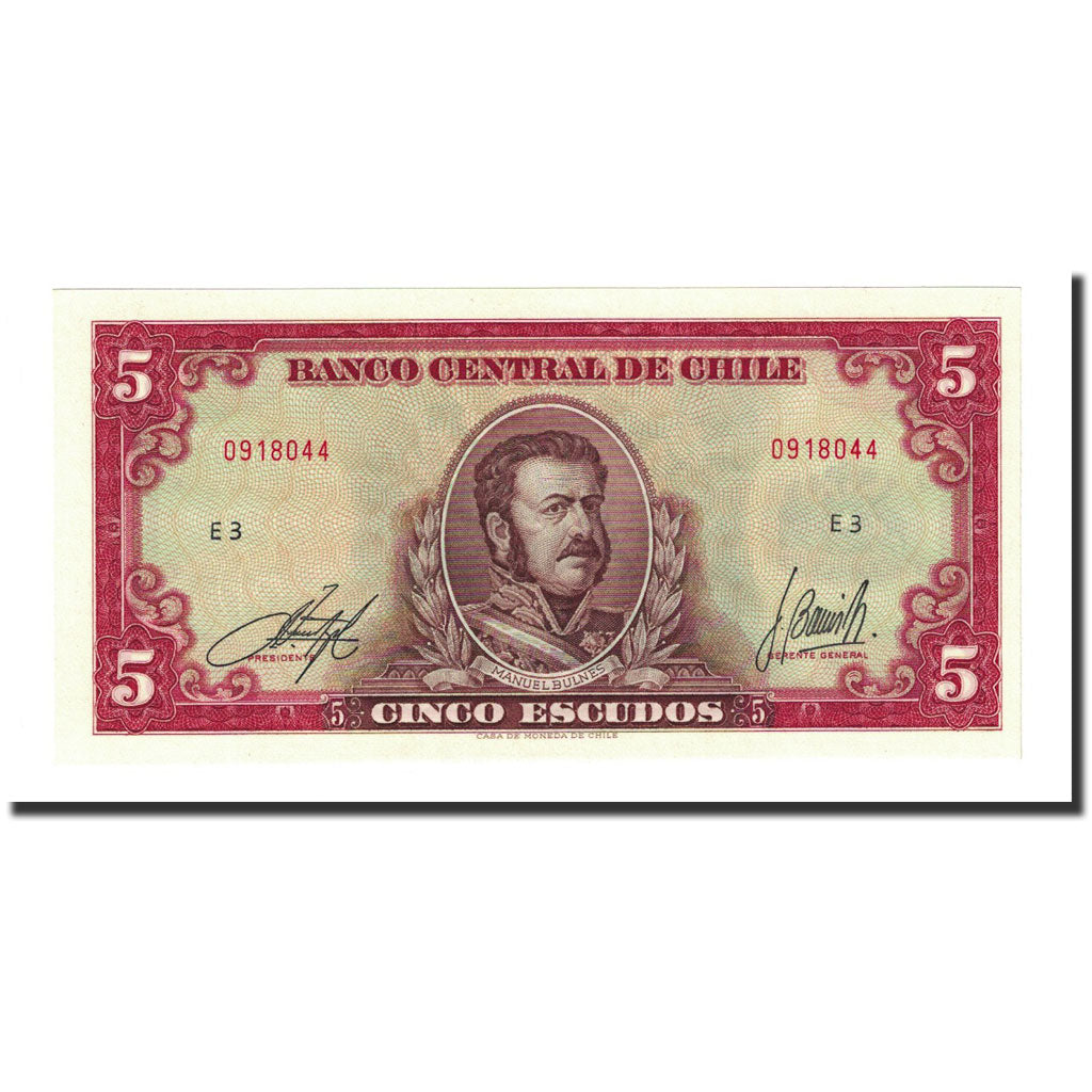 Banknote, Chile, 5 Escudos, Undated (1964), KM:138, UNC(65-70)