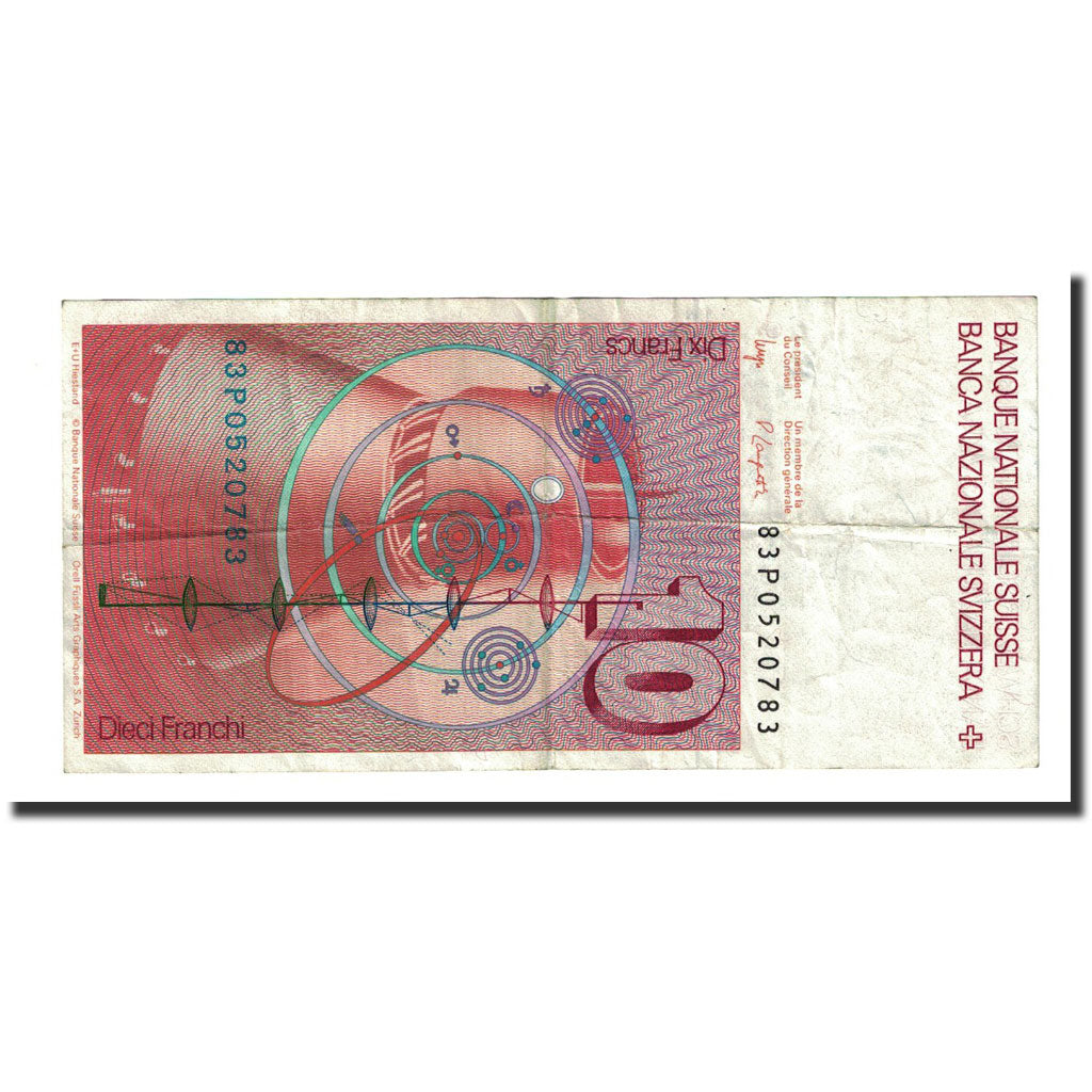 Banknote, Switzerland, 10 Franken, 1983, KM:53e, EF(40-45)