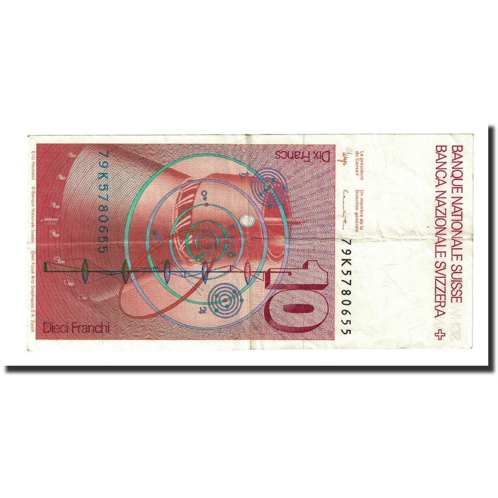 Banknote, Switzerland, 10 Franken, 1979, KM:53a, AU(50-53)