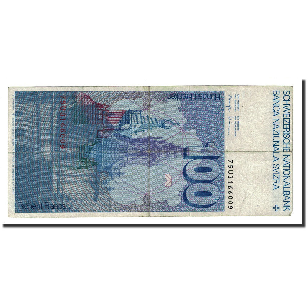 Banknote, Switzerland, 100 Franken, 1975, KM:57a, VF(30-35)