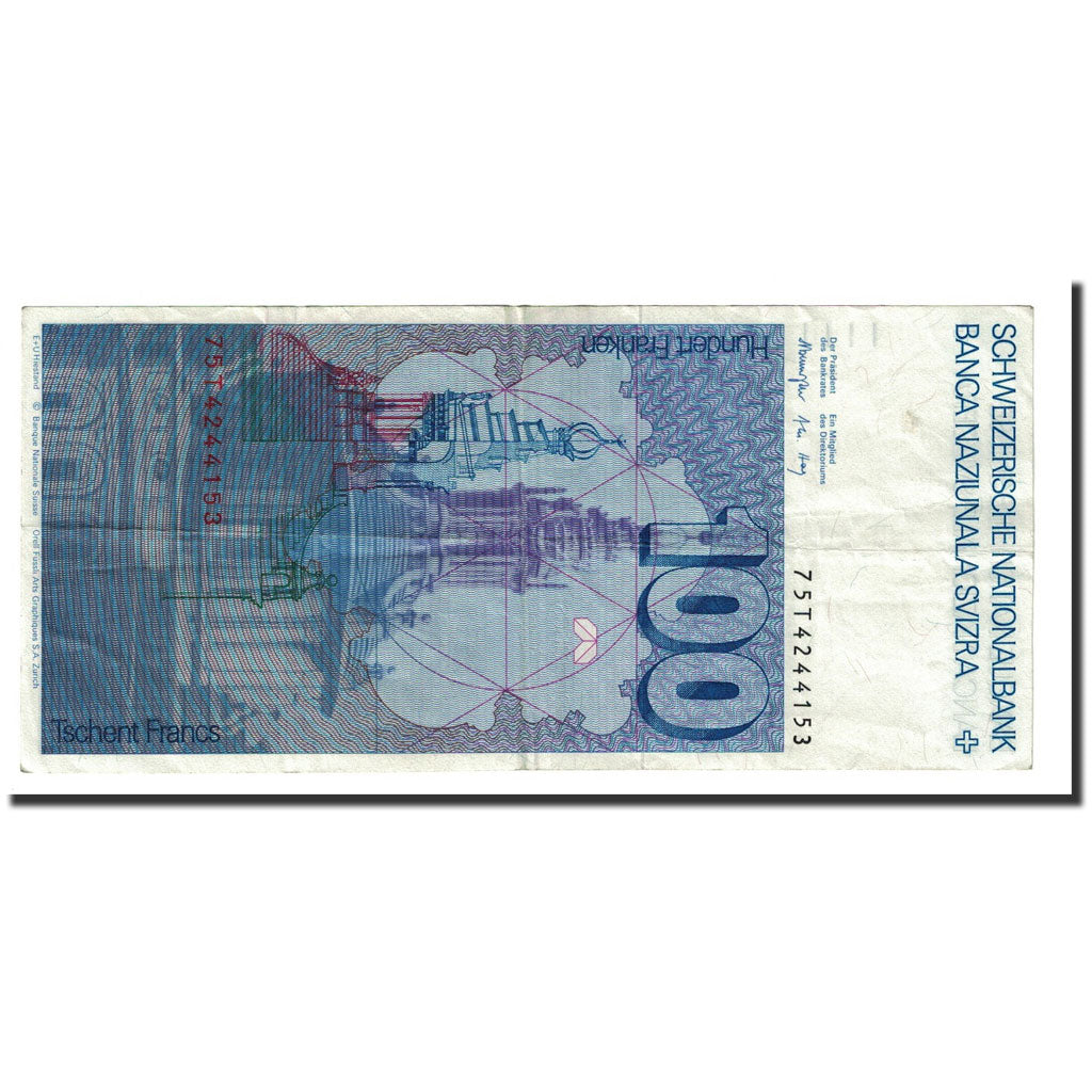 Banknote, Switzerland, 100 Franken, 1975, KM:57a, EF(40-45)
