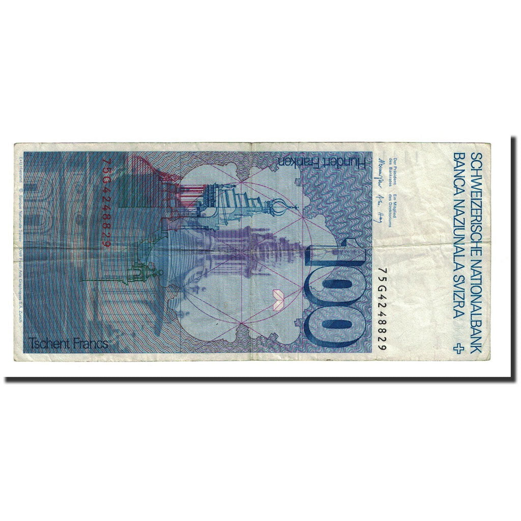 Banknote, Switzerland, 100 Franken, 1975, KM:57a, EF(40-45)