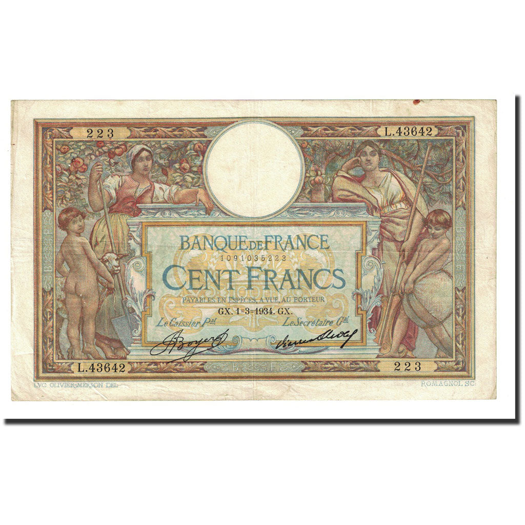 Frankrijk, 100 Francs, 1934-03-01, TTB, Fayette:24.13, KM:78c