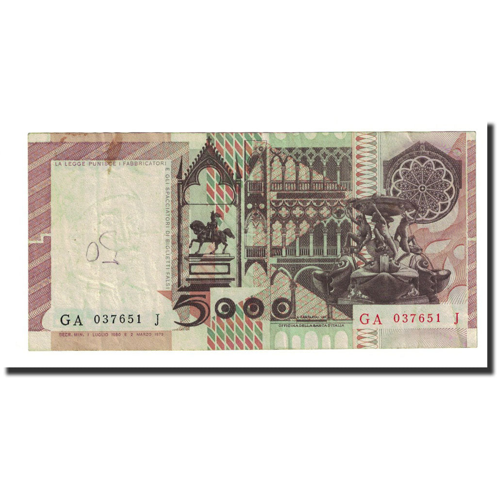 Banknote, Italy, 5000 Lire, 1980-07-01, KM:105b, VF(20-25)